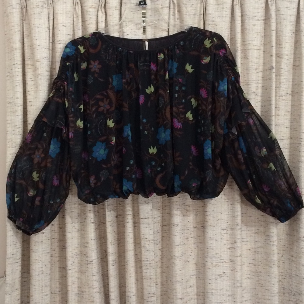Free People Wild Flower Honey Print Top